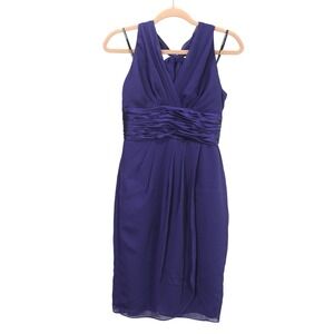 Maggy London Purple Chiffon Charmeuse‎ Formal Halter Neck Dress Women's 2P